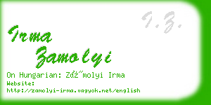 irma zamolyi business card